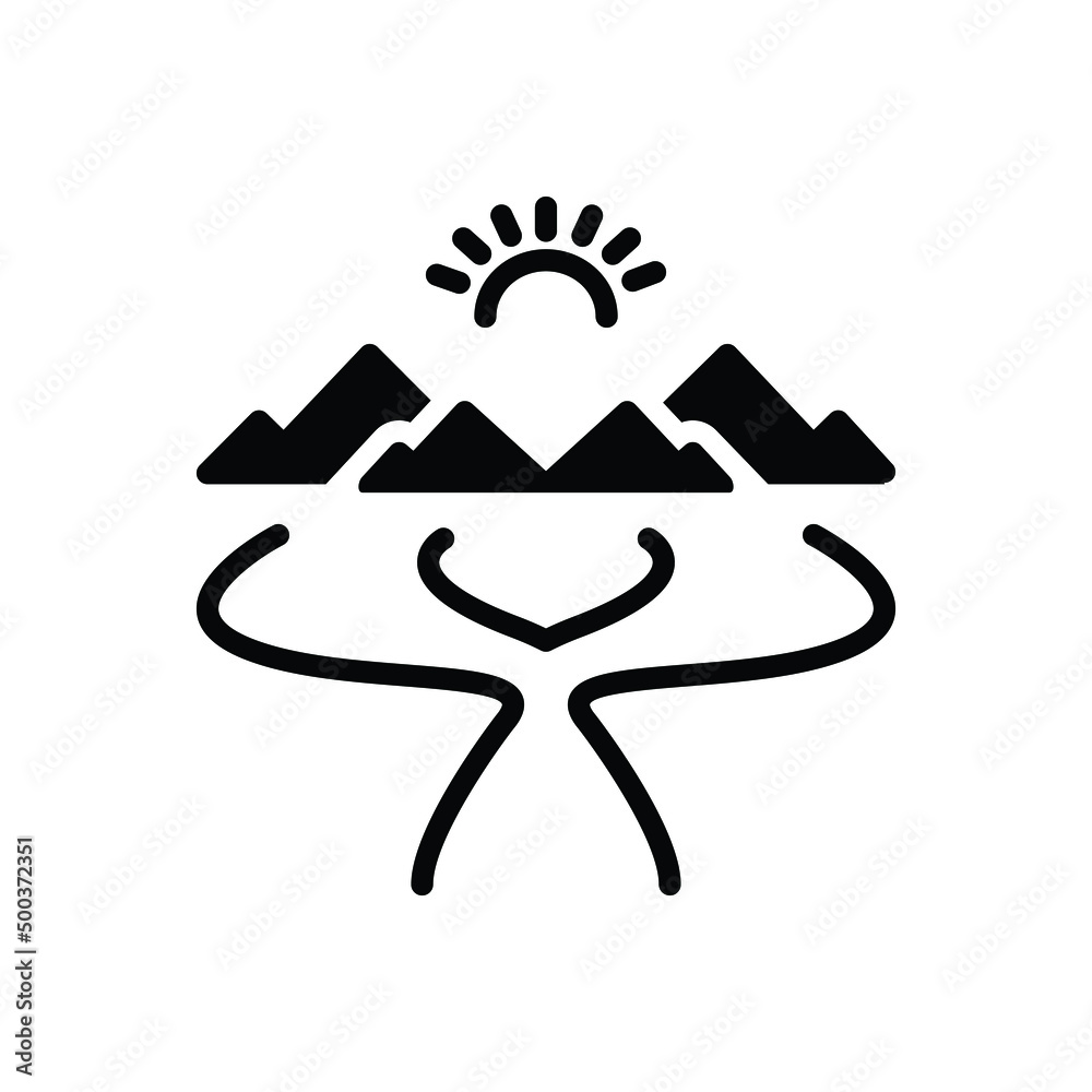 Black solid icon for watershed