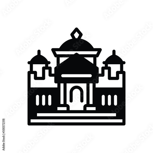 Black solid icon for temple