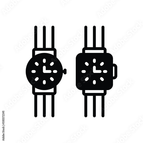 Black solid icon for watches