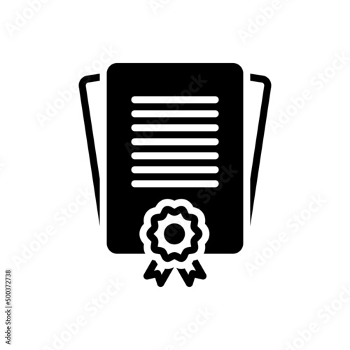 Black solid icon for license