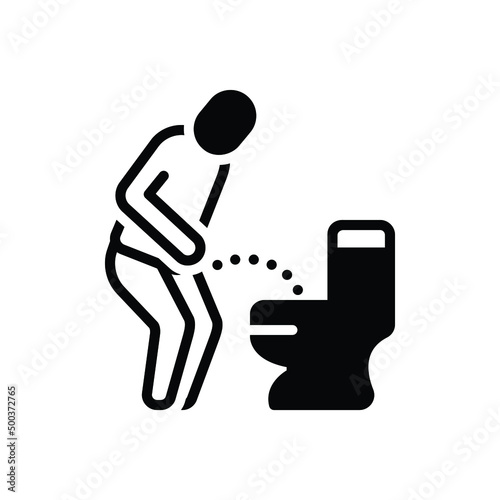 Black solid icon for pee