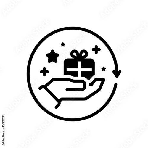Black solid icon for proposition