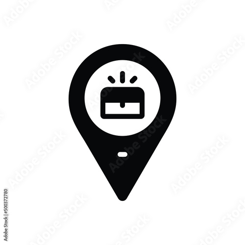 Black solid icon for quest find