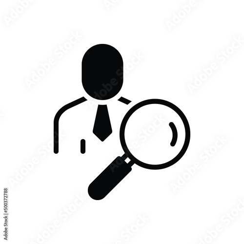 Black solid icon for researcher