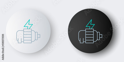 Line Electric motor icon isolated on grey background. Colorful outline concept. Vector