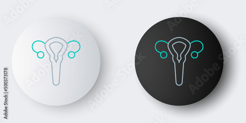 Line Female reproductive system icon isolated on grey background. Anatomy. Gynecology. Woman health. Colorful outline concept. Vector photo