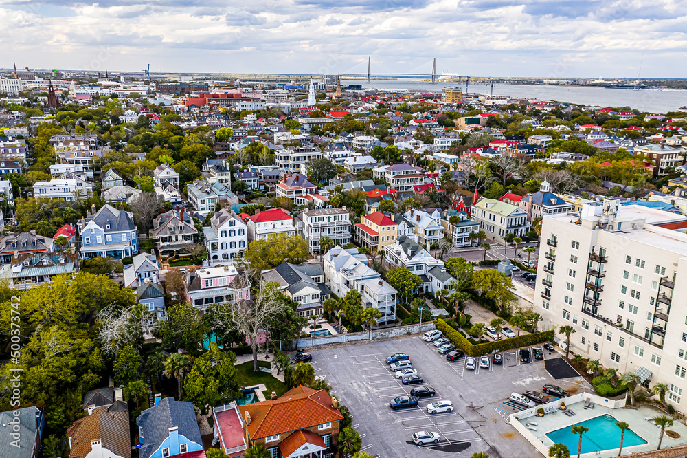 Fototapeta premium Aerial view of Charleston, SC