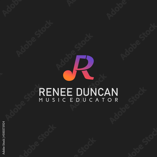 R Letter Music logo isnpirations vector