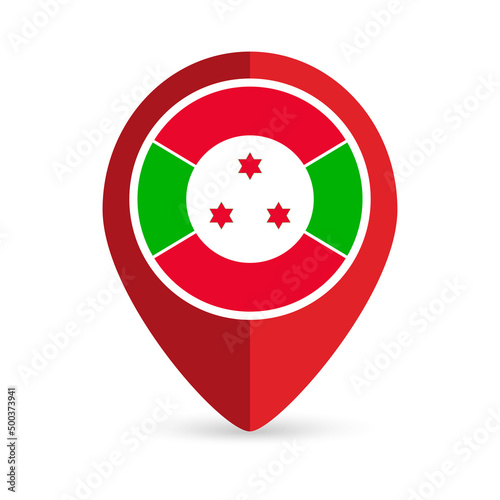 Free Download Map pointer with contry Burundi. Burundi flag. Vector illustration. - GFXLoad