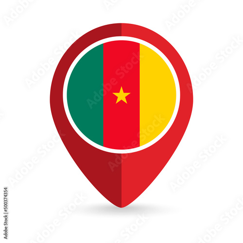 Map pointer with contry Cameroon. Cameroon flag. Vector illustration. Free Download Map pointer with contry Cameroon. Cameroon flag. Vector illustration. - GFXLoad