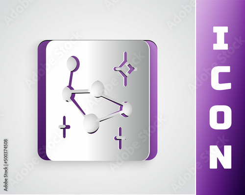 Paper cut Great Bear constellation icon isolated on grey background. Paper art style. Vector