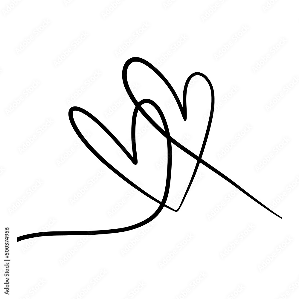 Heart background valentine day design, one line draw vector illustration. Heart background valentine day design, one line draw vector illustration.
