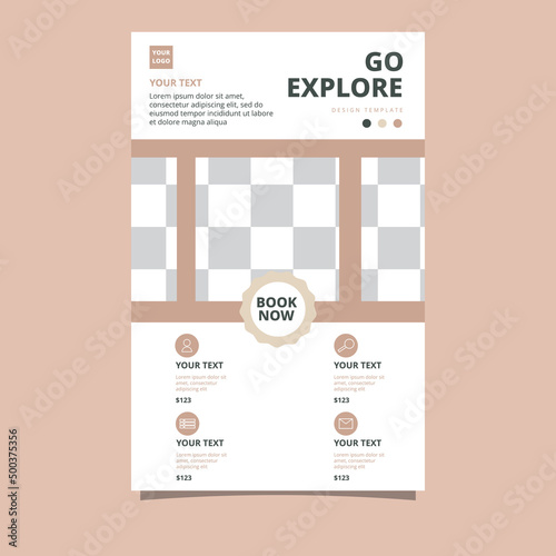 Travel Tour Holiday Vacation Film Tape Flyer Brochure Poster Blank Space Template