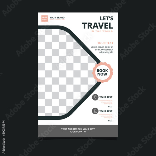 Travel Tour Holiday Vacation Hexagon Flyer Brochure Poster Blank Space Design Template