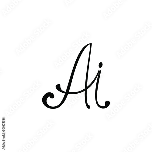 ai letter logo isolated on a white background