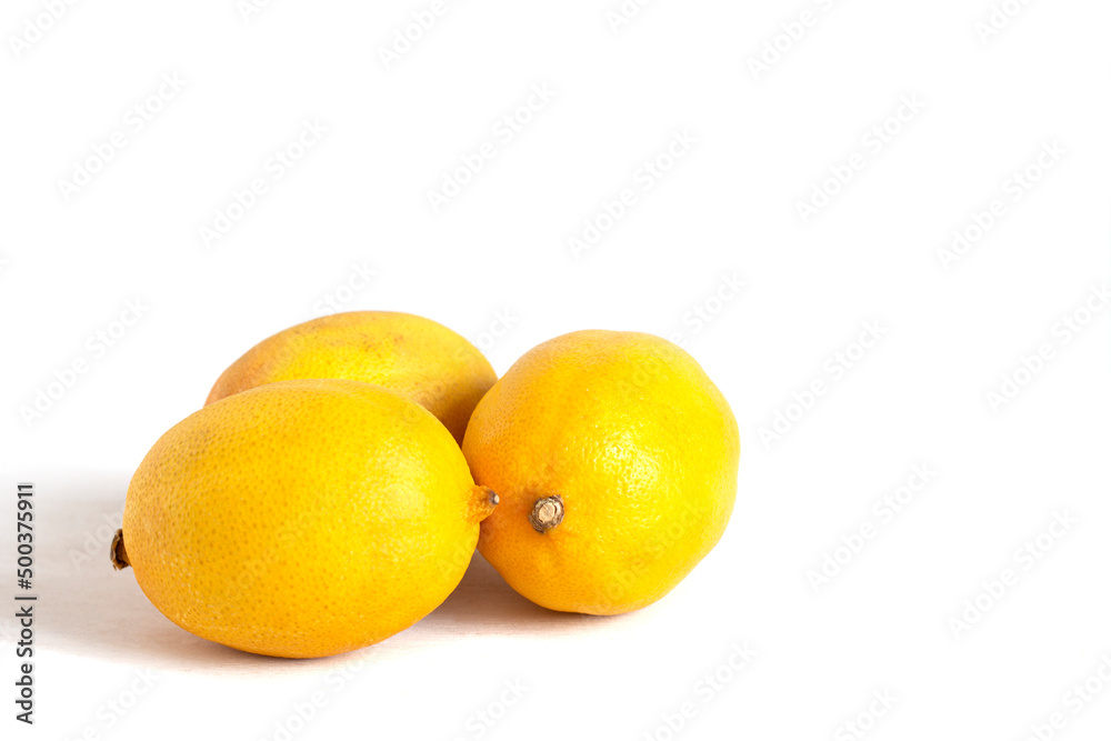 Three fresh lemons isolated on white background Three fresh lemons isolated on white background