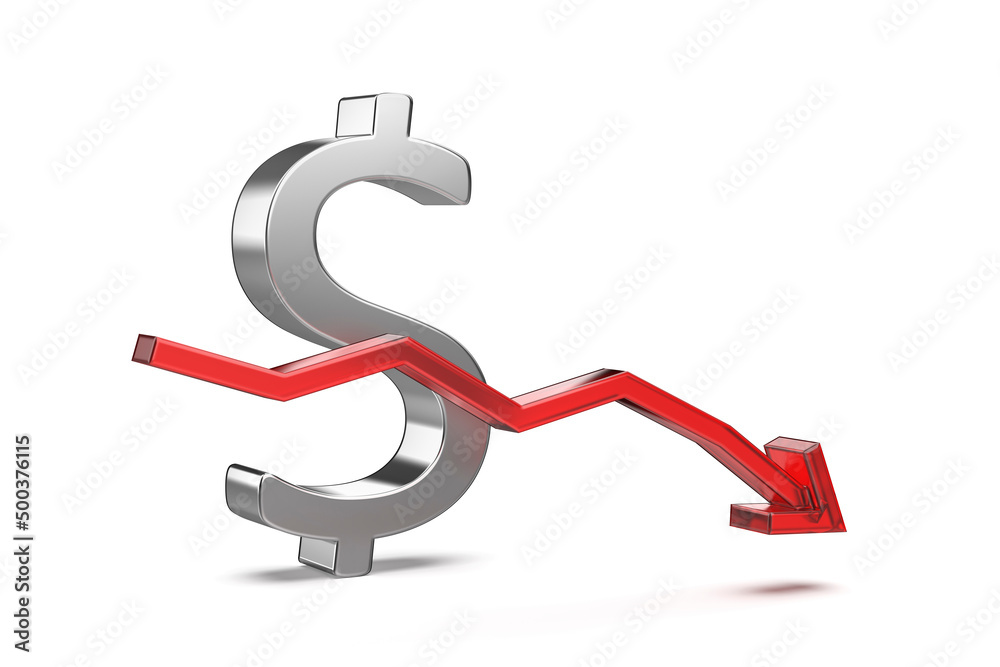 Decreasing the value of United States dollar currency, concept image Decreasing the value of United States dollar currency, concept image