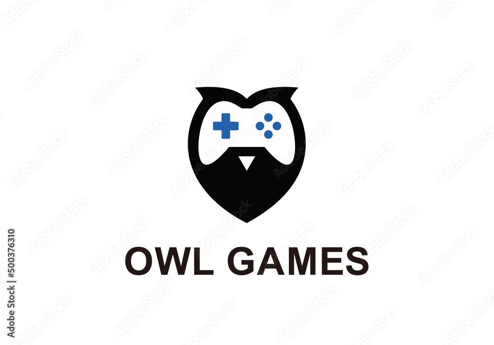 Owl games logo design template