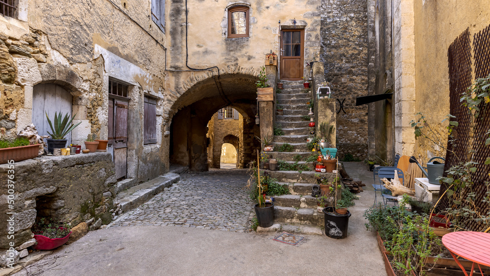 In the heart of the medieval village of Saint Montan, in Ardèche, France