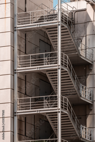 Abstract of Metallic stair of apartment in the urban area of Tokyo Metropolitan