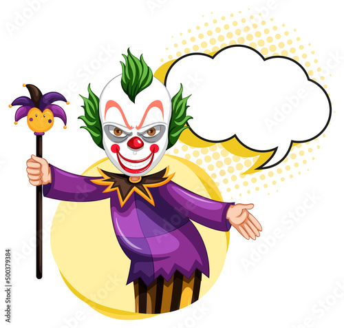 Clown with bubble speech