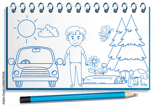 Doodle sketch design set