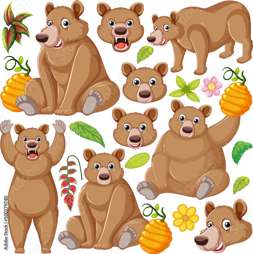 Seamless pattern with cute animals