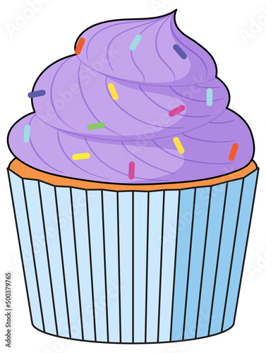 Cupcake with purple cream