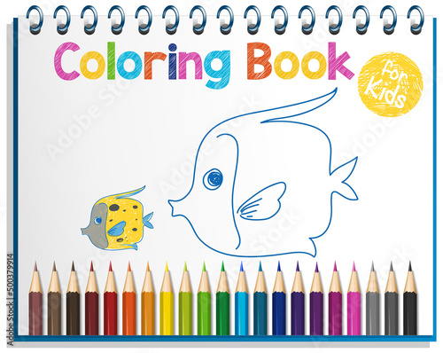 Coloring book worksheet for kids