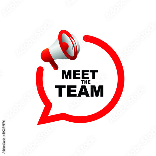 Meet the team on white background	