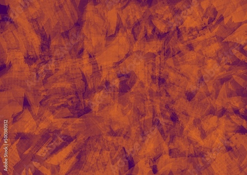 Abstract art background dark purple and orange colors. Watercolor painting on canvas with soft red gradient.