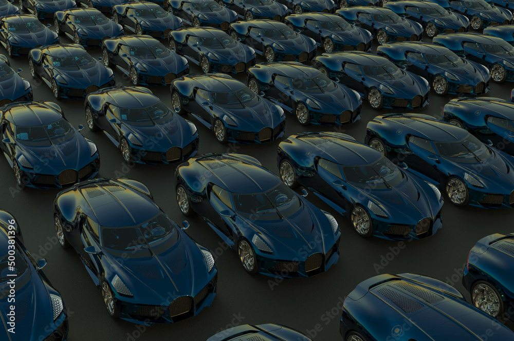 Fototapeta premium 3D render image representing a pattern made by luxury sport car