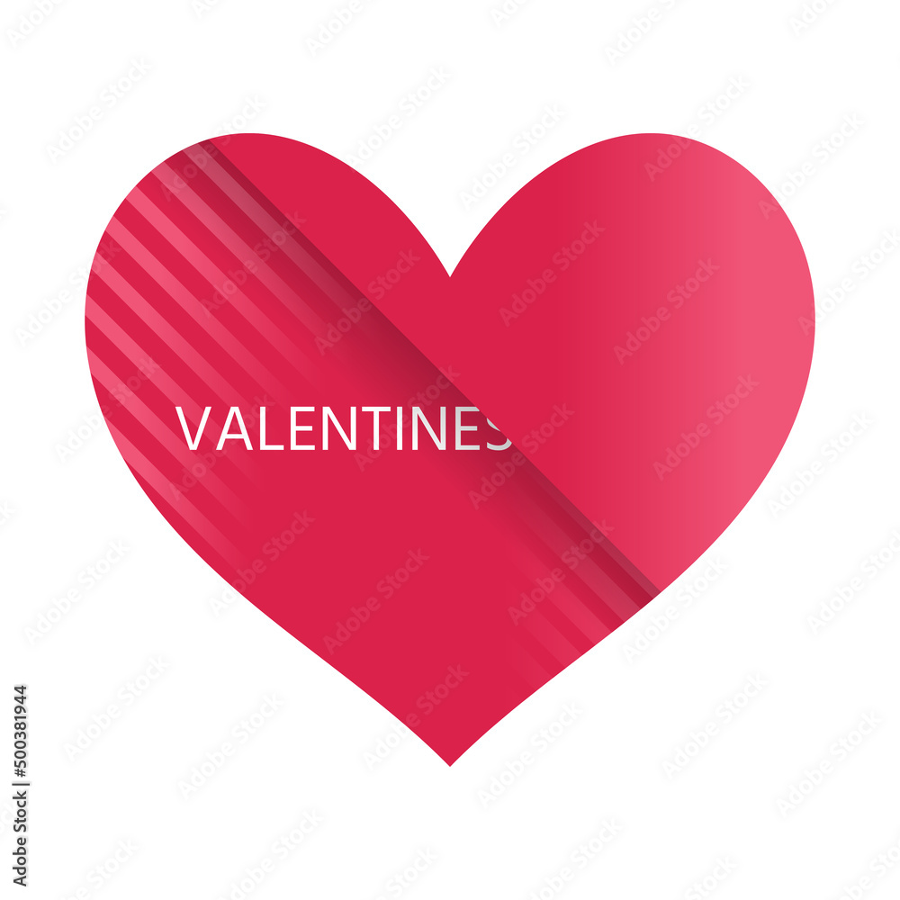 red heart design with valentine word on white background