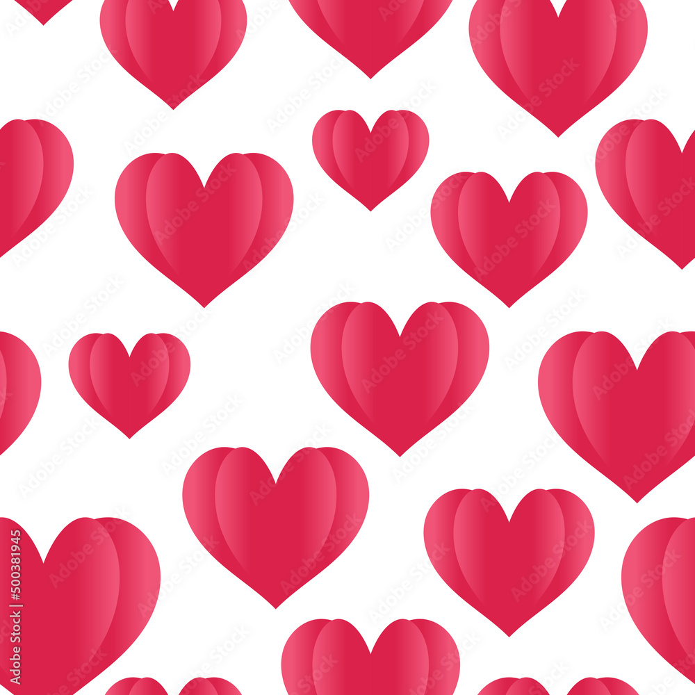 pattern of red hearts for the day of love and friendship