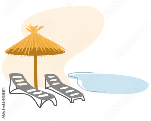 Sun loungers by the pool
