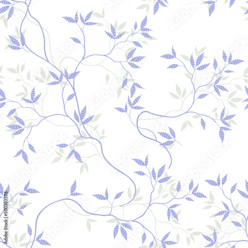 seamless pattern of branches and leaves