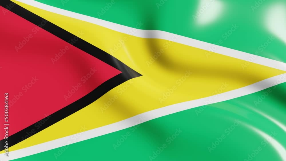 Waving flag of Guyana country. 3d render national flag dynamic background. 4k realistic seamless loop animated video clip Waving flag of Guyana country. 3d render national flag dynamic background. 4k realistic seamless loop animated video clip