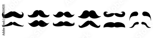 Mustache vector icon set. Barber illustration symbol collection.
