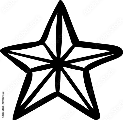 Hand drawn five-pointed star