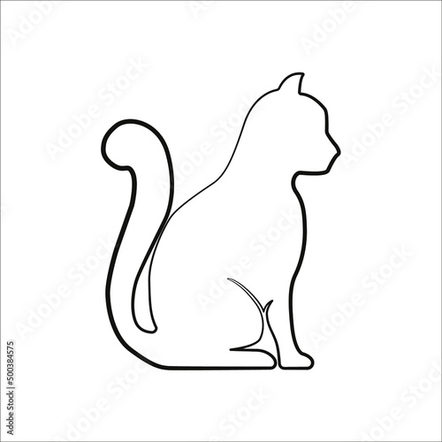 Web line icon. Silhouette of cats; cat