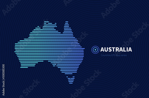 Australia map.
horizontal bar-shaped map of the countries.