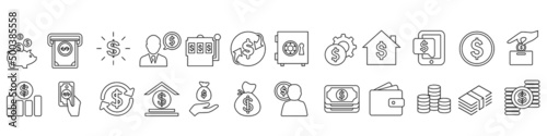 Money icon vector set. dollar illustration sign collection. Bank symbol or logo.