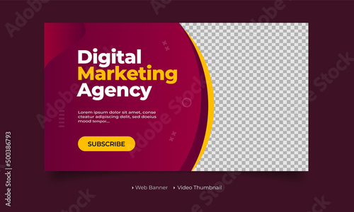 Editable youtube video thumbnail design for opening video tutorials. Customizable thumbnail for live workshop business and webinar. web banner template. Video cover photo vector