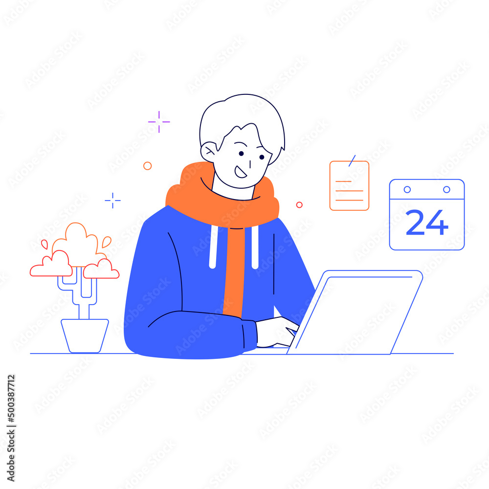 work with Time management concept illustration