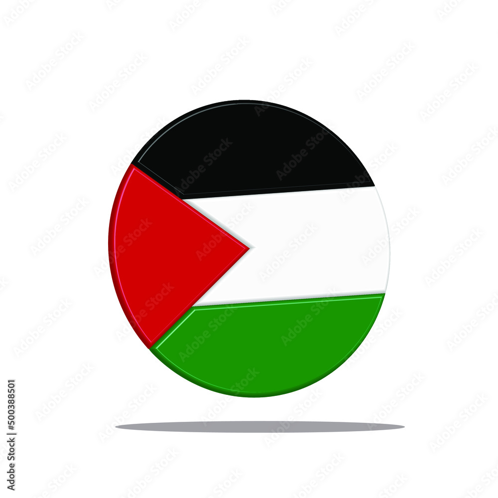 Round Flags of palestine, illustration vector of palestine flag. 3d flag of palestine Round Flags of palestine, illustration vector of palestine flag. 3d flag of palestine