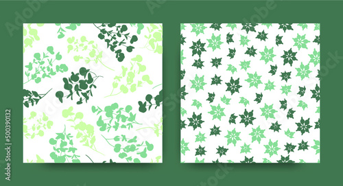 Seamless Floral Pattern. Herbal Foliage Border. Tropical Fabric Design. Eucal...