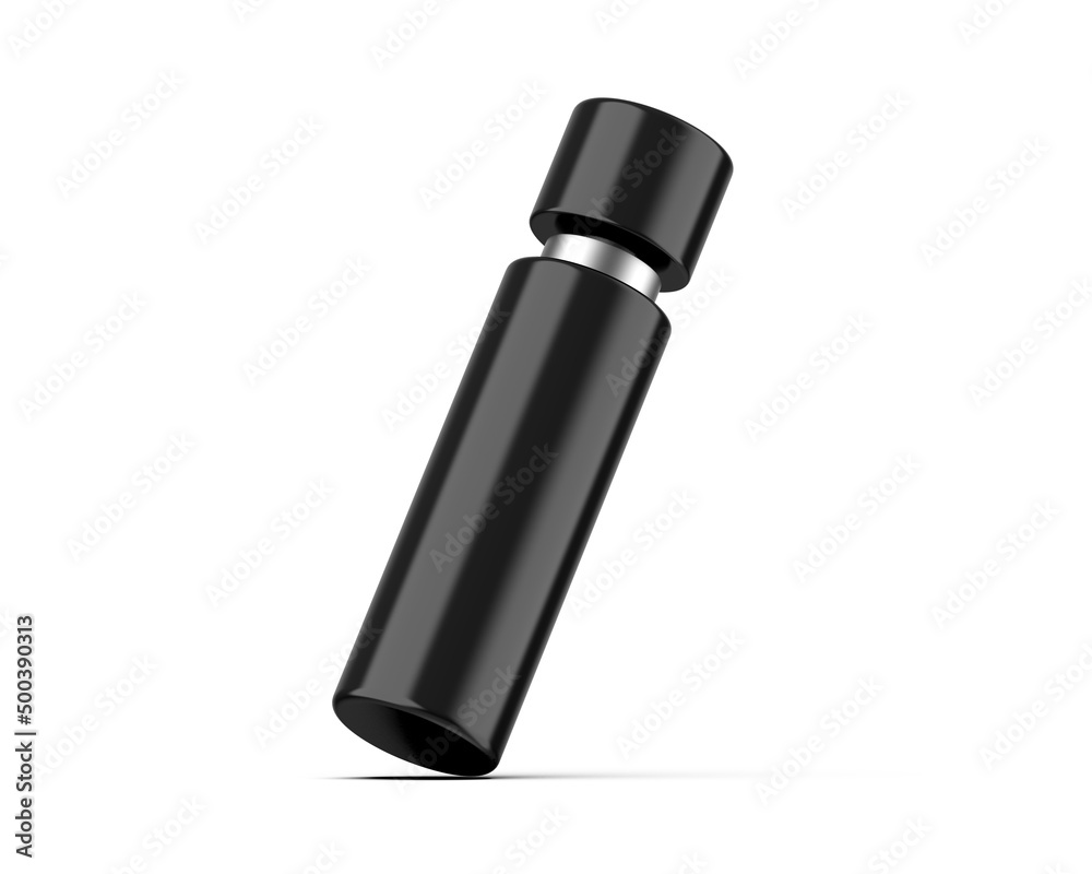 Spray bottle with metallic collar for branding and mockup, ready for product presentation, 3d render illustration Spray bottle with metallic collar for branding and mockup, ready for product presentation, 3d render illustration