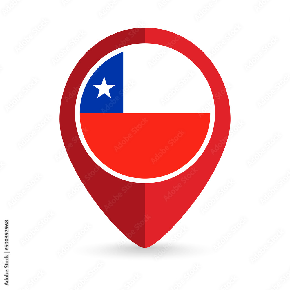 Map pointer with contry Chile. Chile flag. Vector illustration. Map pointer with contry Chile. Chile flag. Vector illustration.