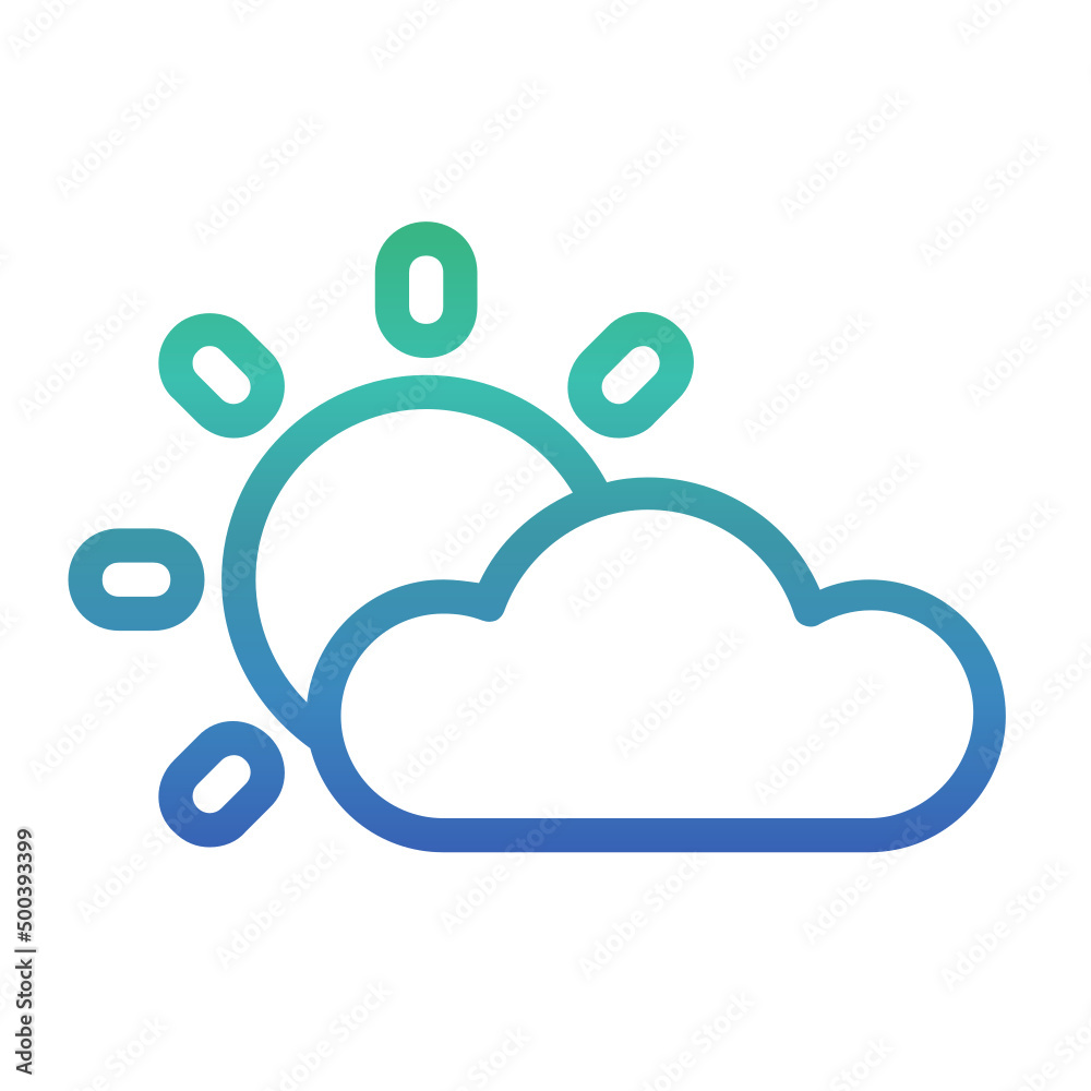 Cloud and Sun , Summer gradient icon. Cloud and Sun , Summer gradient icon.