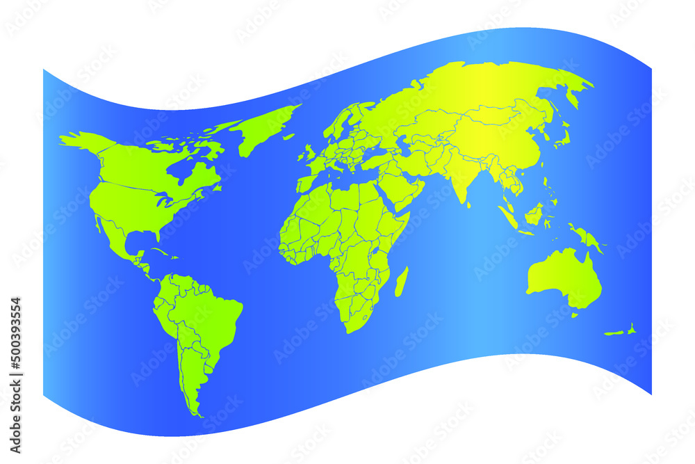 World map flag isolated on white background. Vector